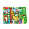 Coloring Kit Puzzle, Jungle, (Rompecabezas x 80 Pzas + 12x Marcadores Escolares), Set.